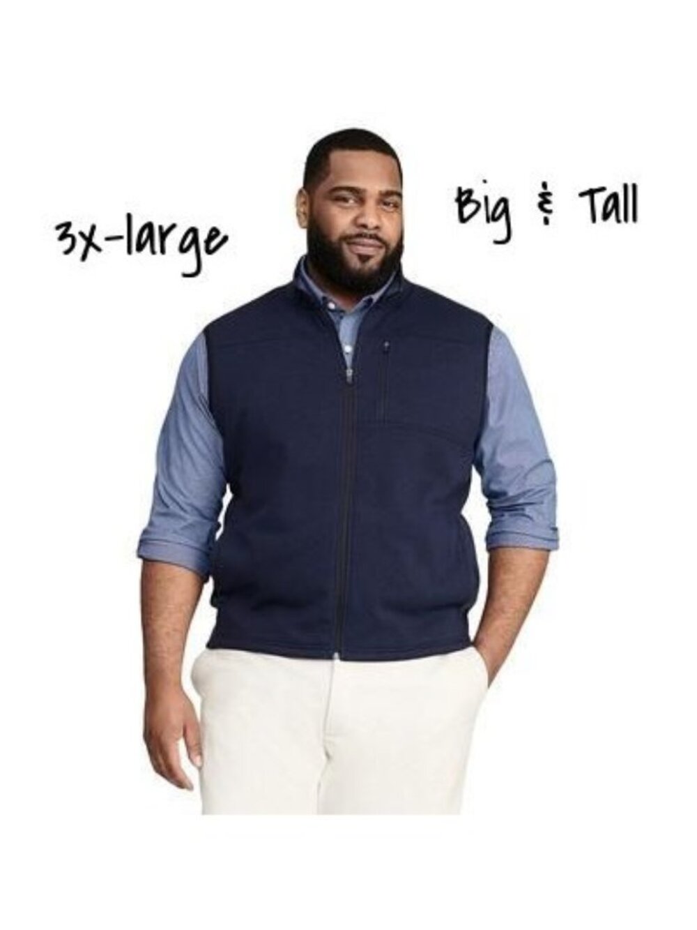 IZOD Big and Tall Fleece Mens Vest Blue Size 3x-large New With Tag